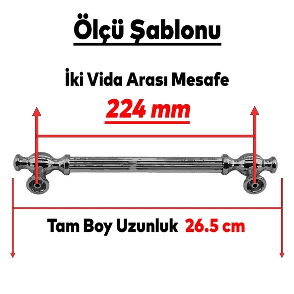 Kesir Mobilya Mutfak Dolabı Çekmece Dolap Kapak Kulpu Kulbu Bronz (224 MM-22.4 CM) Metal Kulpları - 3