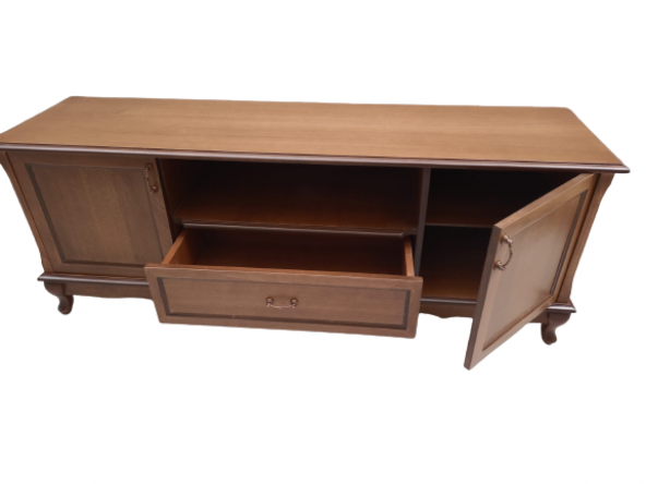 Tv Sehpa ST 17695 Klasik Model Mobilya Kayın ASLAN Ayak Ceviz Renk 160cm El Yapı - 8