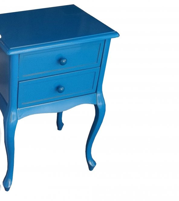 Komodin 17692 Klasik Kayın Aslan Ayak Parlak Mavi Lake Porselen Kulp El yapım