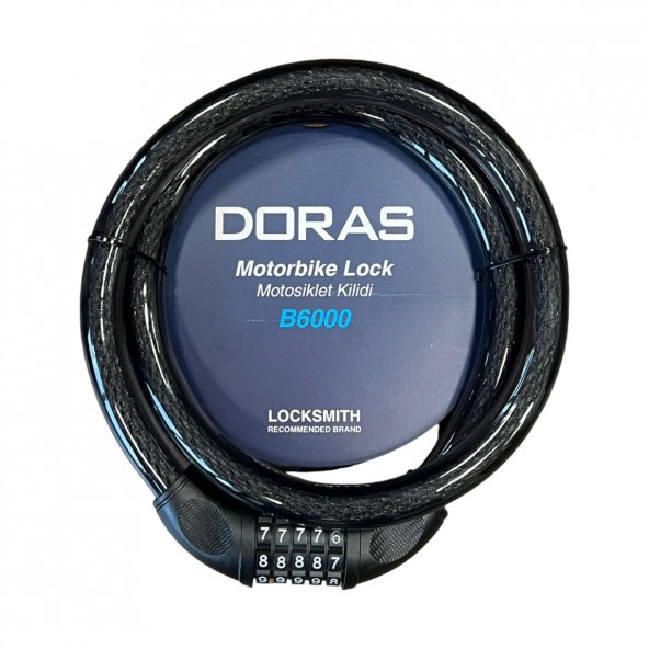 DORAS Şifreli Motosiklet Kilidi 120x20 Siyah-B6000