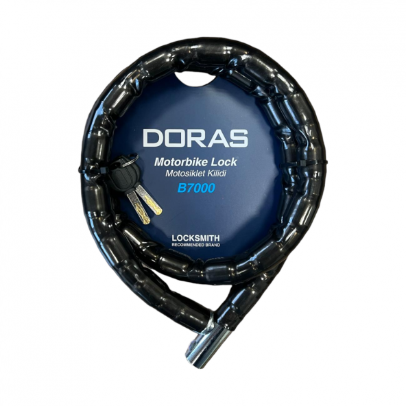 DORAS Köpüklü Motosiklet Kilidi 120x22 Siyah-B7000