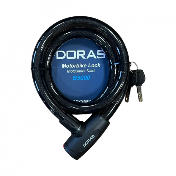 DORAS Anahtarlı Motosiklet Kilidi 150x20 Siyah-B5000