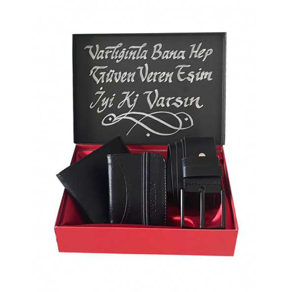 HEDİYE SET ERKEK SİYAH CÜZDAN-KARTLIK-KEMER