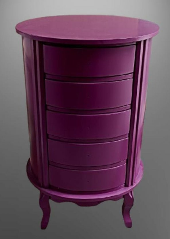 Komodin 17626 Aslan Lükens Model 5Çekmece 1 Adet Parlak PEMBE Porselen Kulp Kayın - 10
