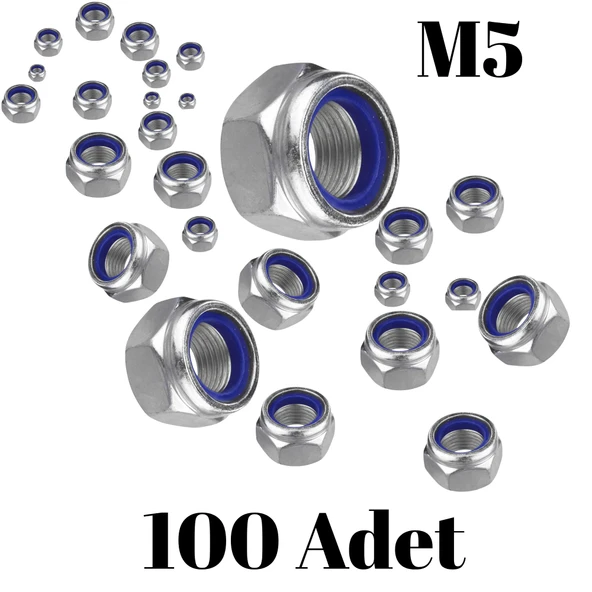 Fiber Somun M5 – DIN 985 –  100'lü Paket Contalı Gevşemez Somun - Resim 2