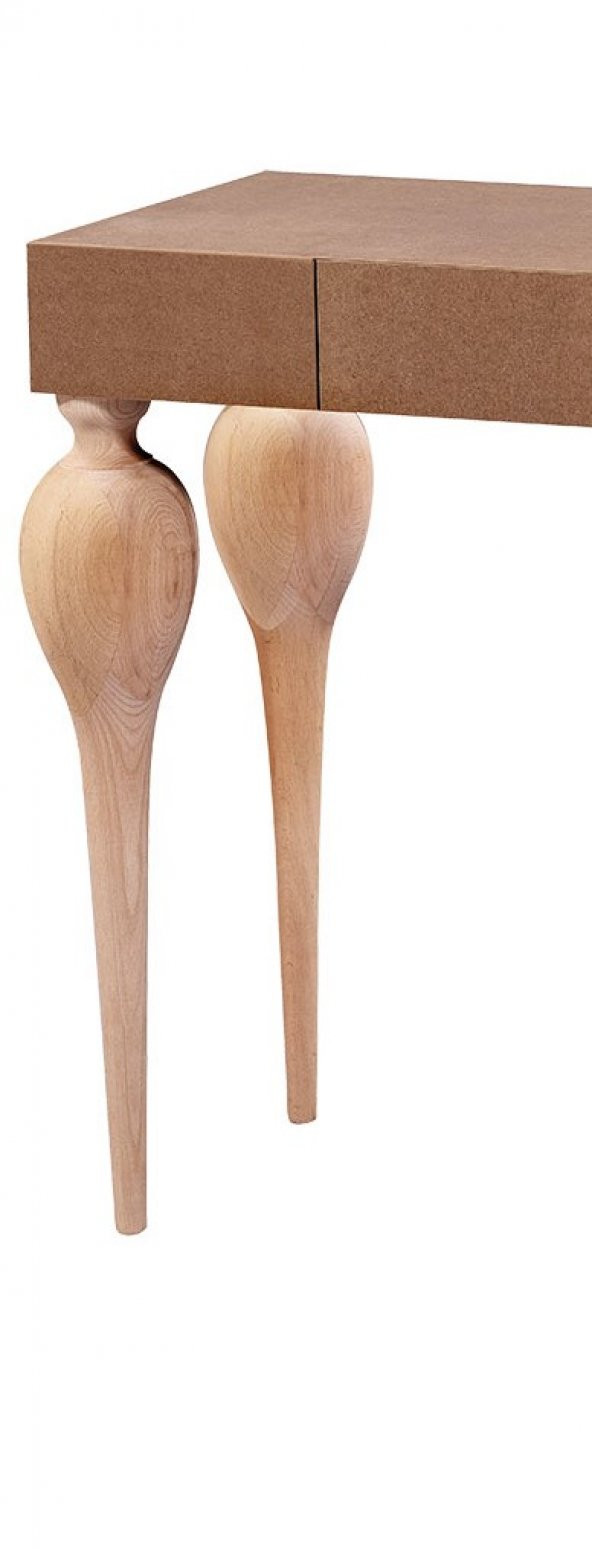 Dresuar 17586 TOMBUL Torna Model HAM Kayın Retro Ayak Orta Çekm MDF tabla El Yapı - 3