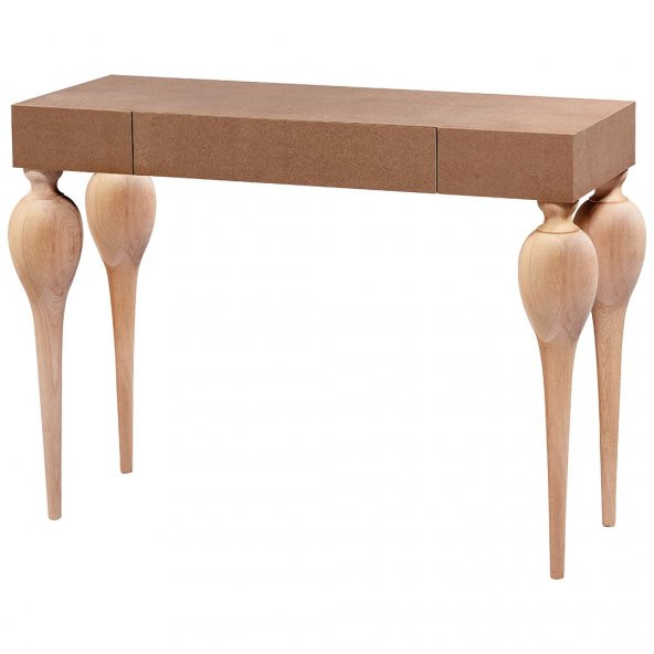 Dresuar 17586 TOMBUL Torna Model HAM Kayın Retro Ayak Orta Çekm MDF tabla El Yapı