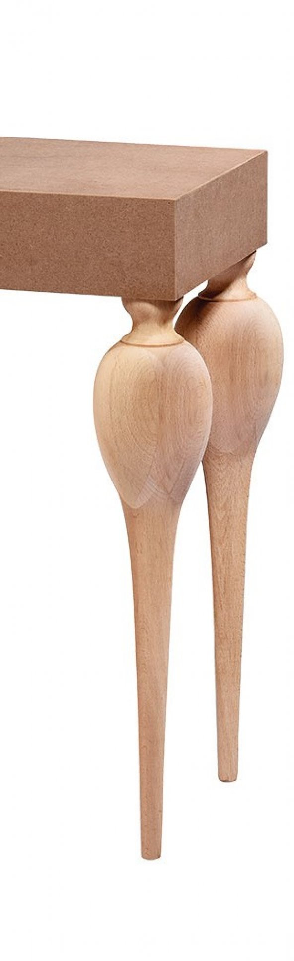 Dresuar 17586 TOMBUL Torna Model HAM Kayın Retro Ayak Orta Çekm MDF tabla El Yapı - 2