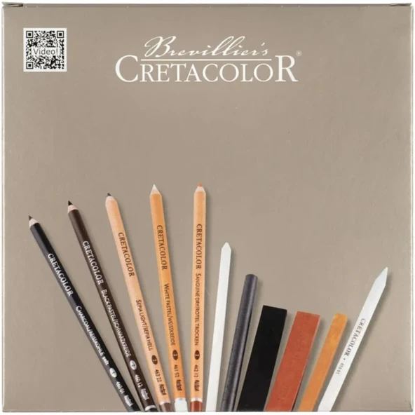 Cretacolor Passion Box Drawing Set Premium Eskiz Çizim Seti 25'li Ahşap Kutu / 40041