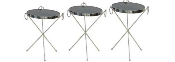 Brc 17523 Zigon Küpe Metal Gümüş Krom renk ayak Kırılmaz temper siyah cam tabla