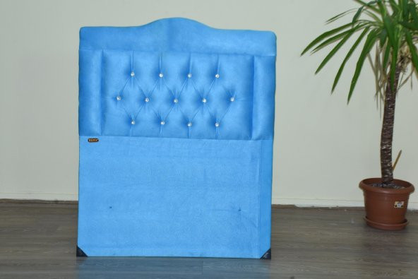 Başlık 90 Lık 17504 Turkuaz Mavi Kapitone Tay Tüyü Kumaş Döşeme 90*190 - 2