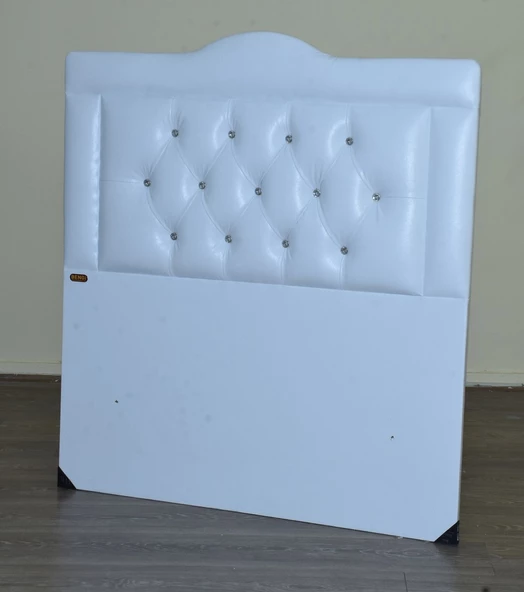 Başlık 90 Lık 17507 Suni Deri Beyaz Dolgun Kapitone Model El Yapım - 2