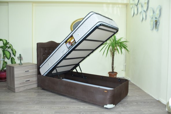 Baza Yatak Başlık 17474 Taytüy Kahverengi Kumaş Pamuk Ful Ort Yatak 100*200 - 2