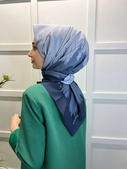 Eflatun Scarf Dijital Baskı Renkli Rayon Eşarp 00749  ANTRASİT