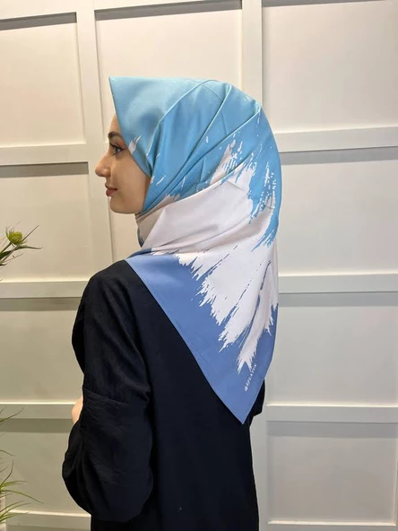 Eflatun Scarf Dijital Baskı Renkli Rayon Eşarp 00749  MENTOL