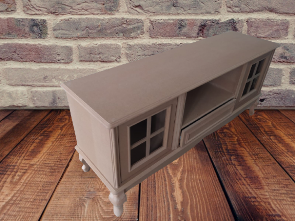 Tv Sehpa ST 17453 Pencere Klasik Model Ahşap Kayın Aslan Ayak HAM Renk El yapım - Resim 4