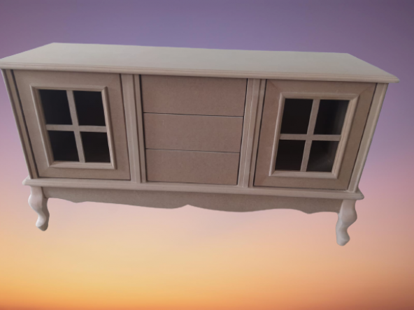 Tv Sehpa ST 17454 Pencere WİNDOVS Klasik Model Kayın Aslan Ayak HAM Renk El yapım - Resim 6