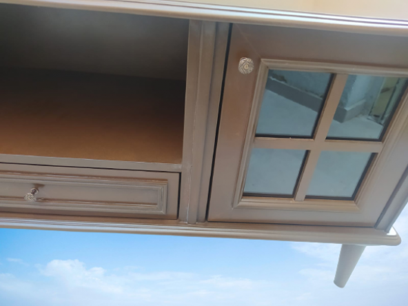 Tv Sehpa ST 17452 Pencere Model Kayın Torna Retro Ayak Parlak Ceviz Renk El yapım - 7