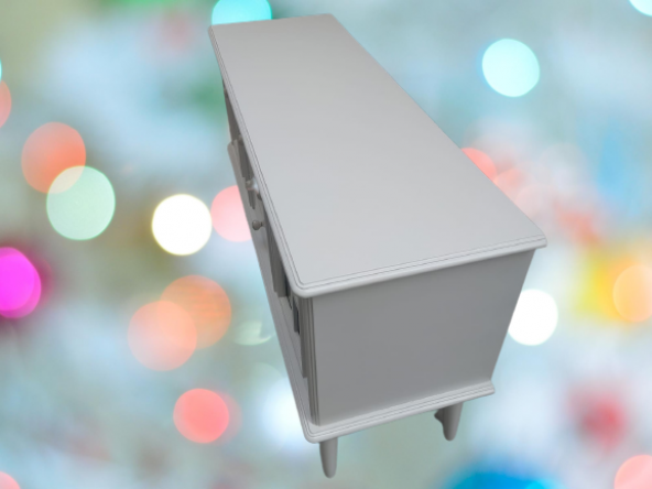 Tv Sehpa ST 17451 Pencere Model Ahşap Kayın Retro Ayak Parlak Ceviz Renk El yapım - Resim 3