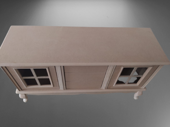 Tv Sehpa ST 17454 Pencere WİNDOVS Klasik Model Kayın Aslan Ayak HAM Renk El yapım - Resim 7