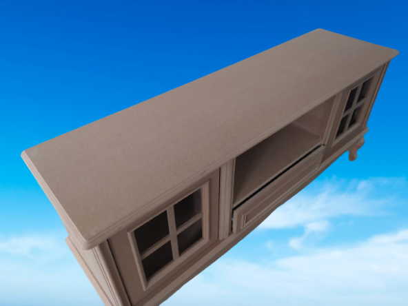 Tv Sehpa ST 17453 Pencere Klasik Model Ahşap Kayın Aslan Ayak HAM Renk El yapım - Resim 5