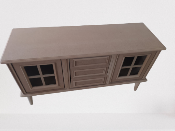 Tv Sehpa ST 17424  Windovs Nakış Klasik Model Ahşap Kayın RETRO Ayak HAM Elyapım - 3