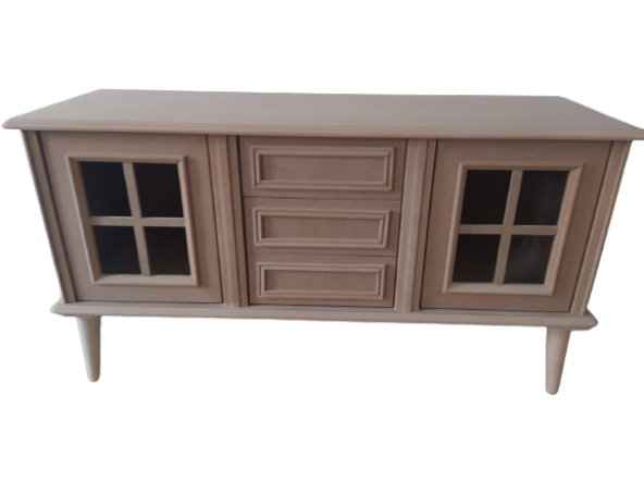 Tv Sehpa ST 17424  Windovs Nakış Klasik Model Ahşap Kayın RETRO Ayak HAM Elyapım - 2