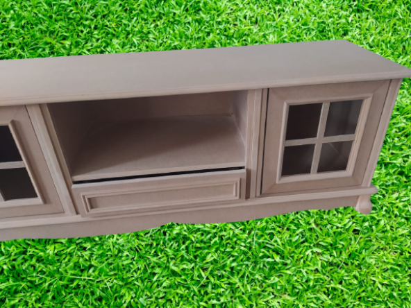 Tv Sehpa ST 17419 Windovs Nakış Klasik Model Kayın ASLAN Ayak HAM Renk El Yapım - 6