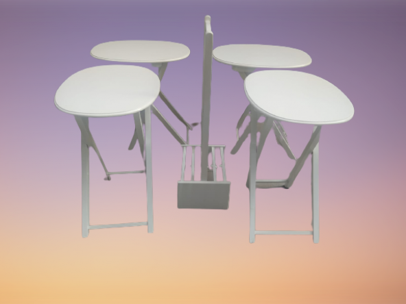 Zigon Sehpa 17388 Oval ÇANTA ahşap MDF Model Torna  Parlak Beyaz Lake Boya El Yapım - Resim 2