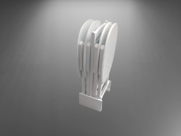 Zigon çanta 17387 Sehpa Oval ahşap MDF Model Torna Parlak Beyaz Lake El Yapım - 3