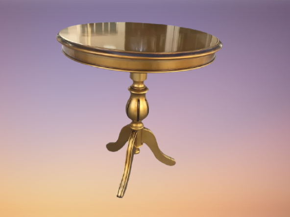 Fiskos 17379 Baba ayak Model Parlak Kayın Arslan ayak MDF Parlak Gold El Yapım - 2