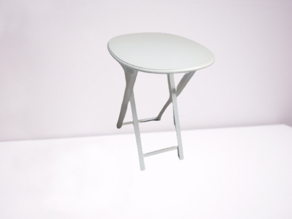 Zigon Sehpa 17388 Oval ÇANTA ahşap MDF Model Torna  Parlak Beyaz Lake Boya El Yapım - Resim 6