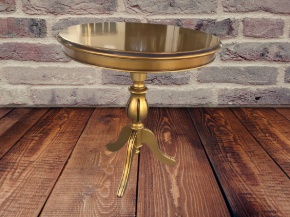 Fiskos 17379 Baba ayak Model Parlak Kayın Arslan ayak MDF Parlak Gold El Yapım - 4