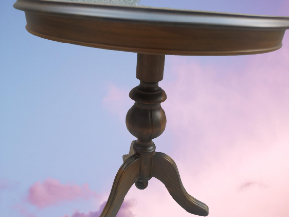 Fiskos 17385 Baba ayak Model Parlak Kayın Arslan ayak MDF tabla Ceviz El Yapım - Resim 3