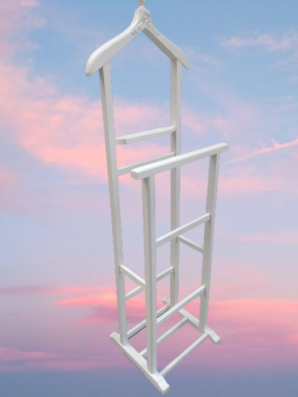 Dilsiz Uşak 17383 Çift Tepe HAVLULUK model PARLAK BEYAZ Lake Askı demonte Kayın - 3