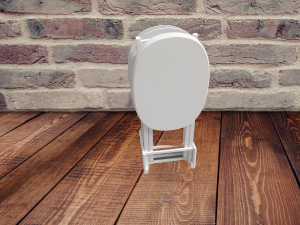 Zigon çanta 17387 Sehpa Oval ahşap MDF Model Torna Parlak Beyaz Lake El Yapım - 4