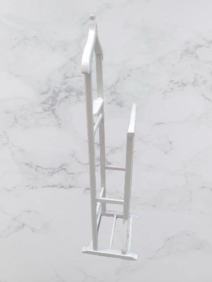 Dilsiz Uşak 17382 Çift Tepeli HAVLULUk model PARLAK BEYAZ Askılık Ahşap Kayın Elyapı - 5