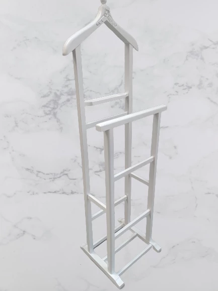 Dilsiz Uşak 17382 Çift Tepeli HAVLULUk model PARLAK BEYAZ Askılık Ahşap Kayın Elyapı - 4