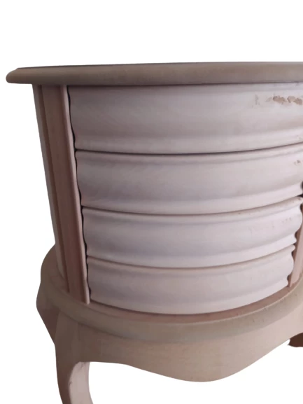 Komodin 17329 Klasik Model Kayın Aslan Leylek Ayak HAM 3Çekmece silindir El Yapım