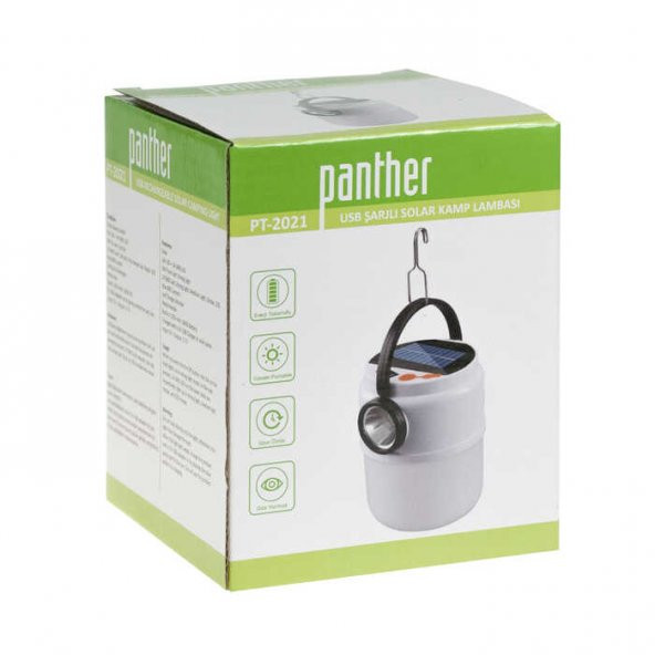 PANTHER 800 Lümen USB Şarjlı Solar Kamp Laması PT-2021 - 3
