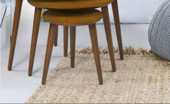 Zigon OSM 11823 Klasik ELİPS Kayın RETRO ayak ceviz MDF kaplamalı tabla El Yapım - 5