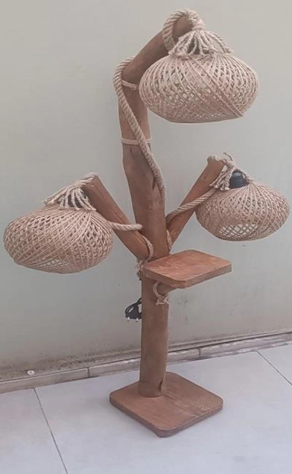 Lambader 17309 Sarmaşık 3 lü Doğal malzemeler Kuru Zeytin veya çam dalı El Yapım - 6