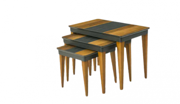 Zigon OSM 11810 Kasalı MODEL Sehpa Parlak Ceviz Gri Kayın retro ayak El Yapım - Resim 6