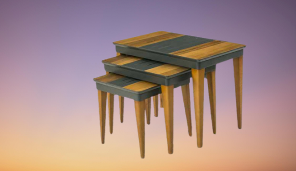 Zigon OSM 11810 Kasalı MODEL Sehpa Parlak Ceviz Gri Kayın retro ayak El Yapım - Resim 8