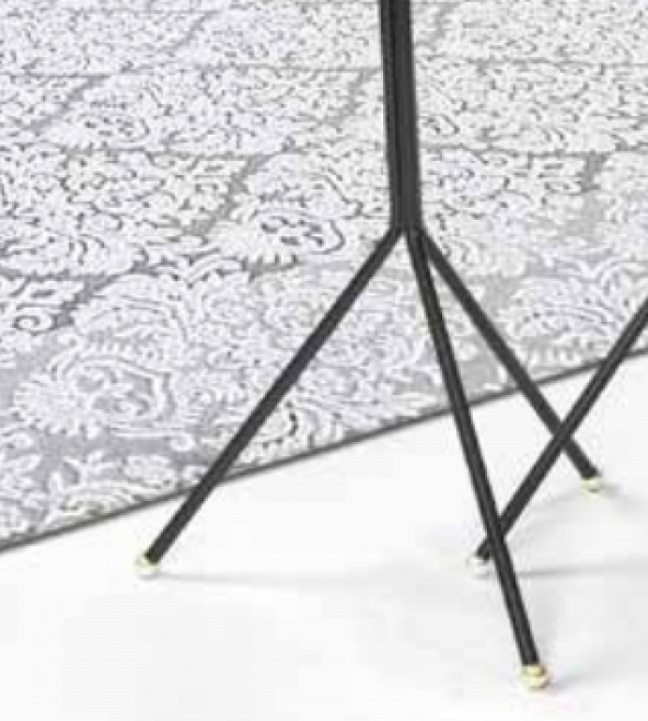Zigon OSM 11793 Kare sehpa Metal V Ayak Kahverengi Mermer Renk Tabla El Yapım - 7