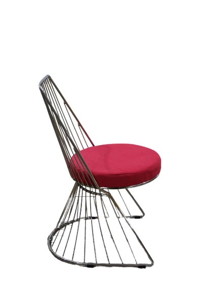 Sandalye 16610 TEL Model Metal KROM kaplama Sepet ayak 1Ad Baby face kumaş döşem - Resim 3