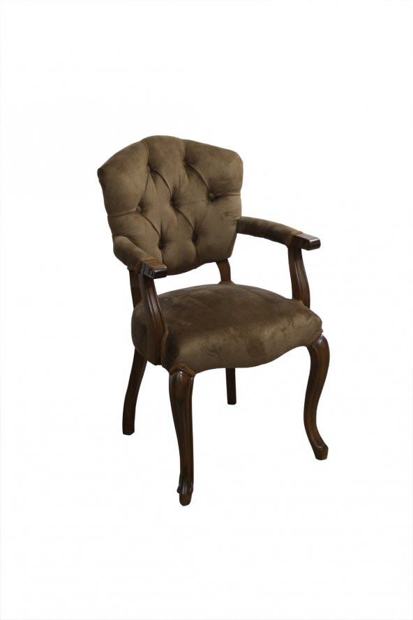 Berjer 14617 ASLAN Ayak Model ceviz Baby face Kumaş Kapitone Ort oturum El Yapım - 3