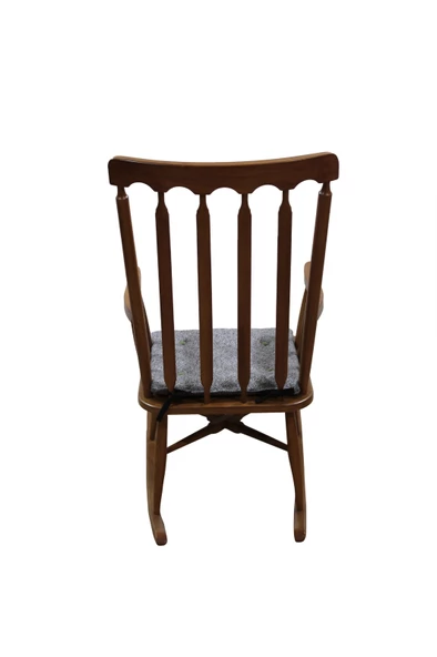 Sandalye 14602 Sallanan Model Bambu Kayın CEVİZ Lake Örgü kumaş minder El yapım - 2