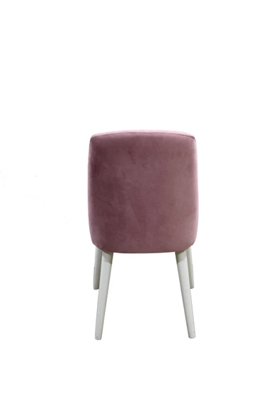 Sandalye 14598 GİYDİRME model Kayın RETRO Ayak Babyface Pembe kumaş beyaz papel - Resim 4