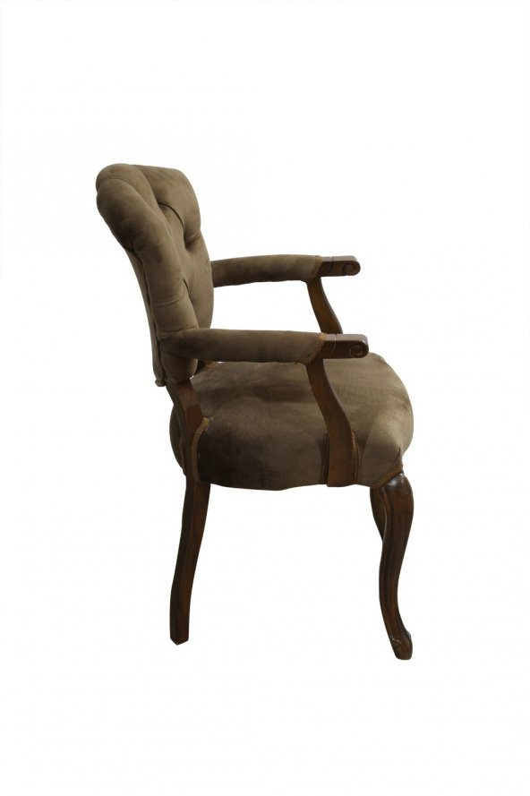 Berjer Aslan Ayak 14595 Model Parlak Ceviz Baby Face Kumaş Kapitone Ort Oturum - 5